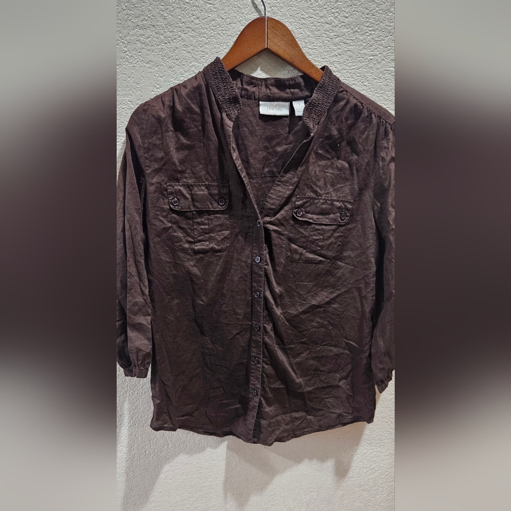 Chico's Brown Textured Blouse